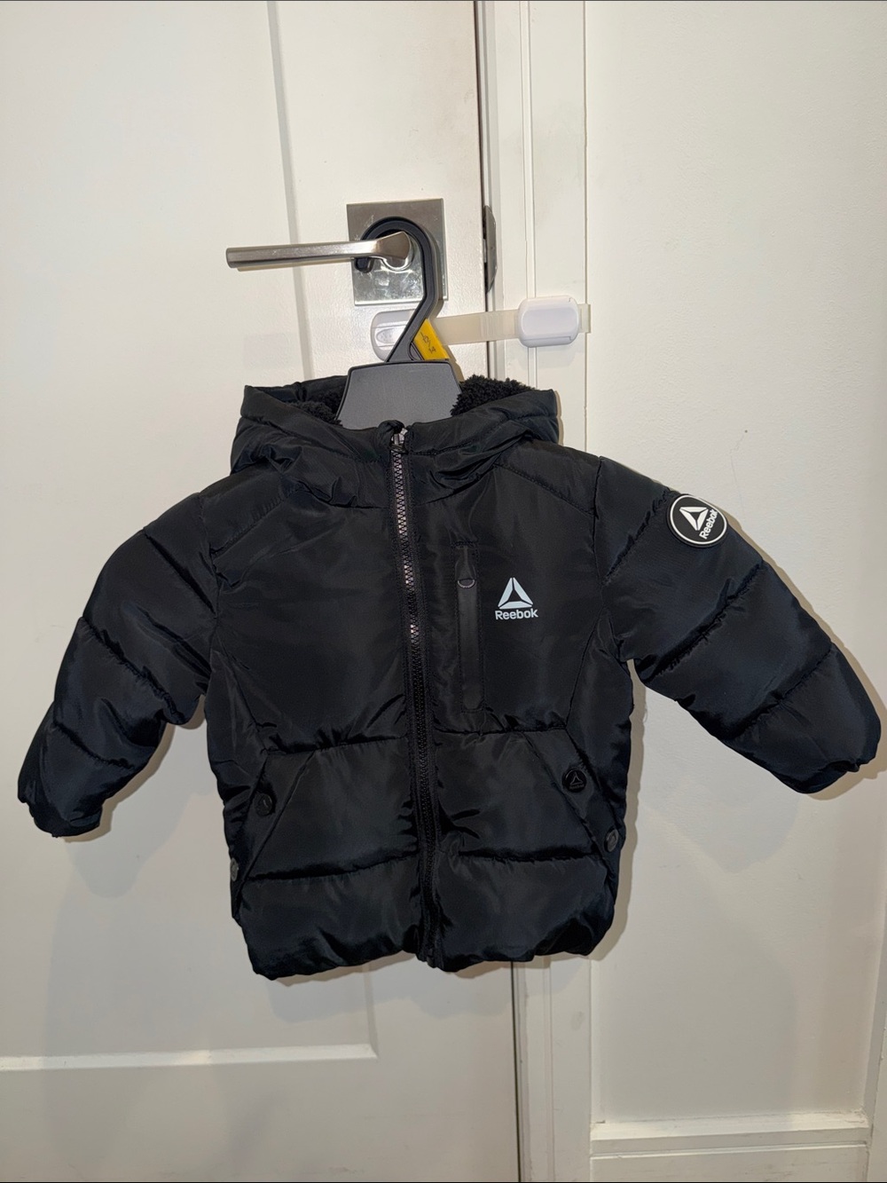 Reebok Black Hooded Kids Puffer Coat